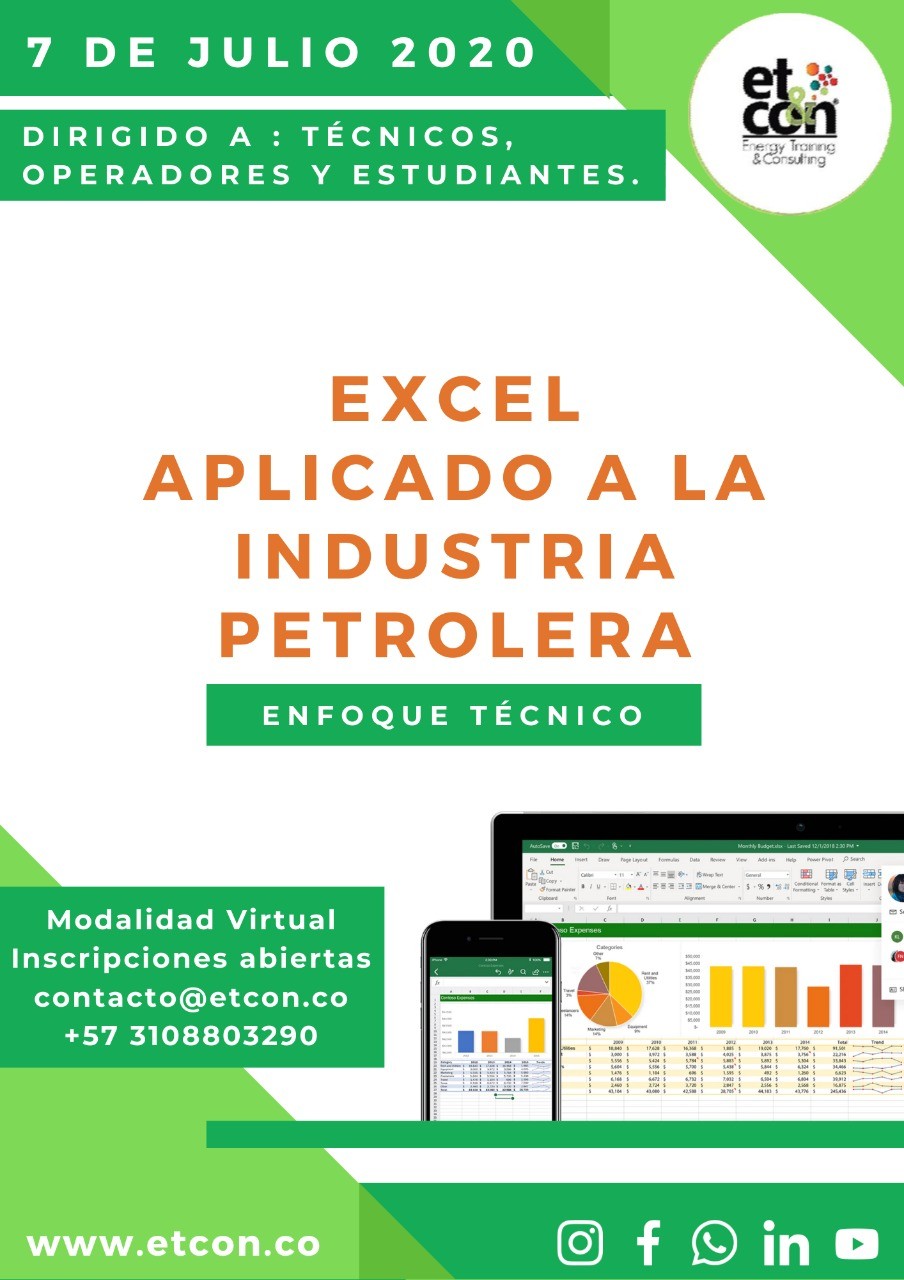 Capacitación Excel aplicado a la industria Petrolera